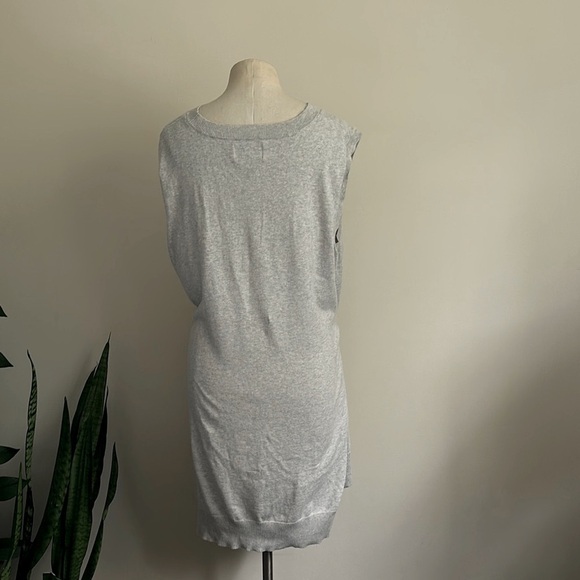 CURRENT/ELLIOTT Cotton Cashmere Mix Gray Sleeveless Sweater Dress sz Large 3 - Picture 7 of 8